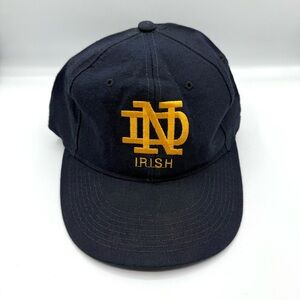 Vintage 90s New Era Notre Dame Fighting Irish Logo Fitted Wool Blend Hat